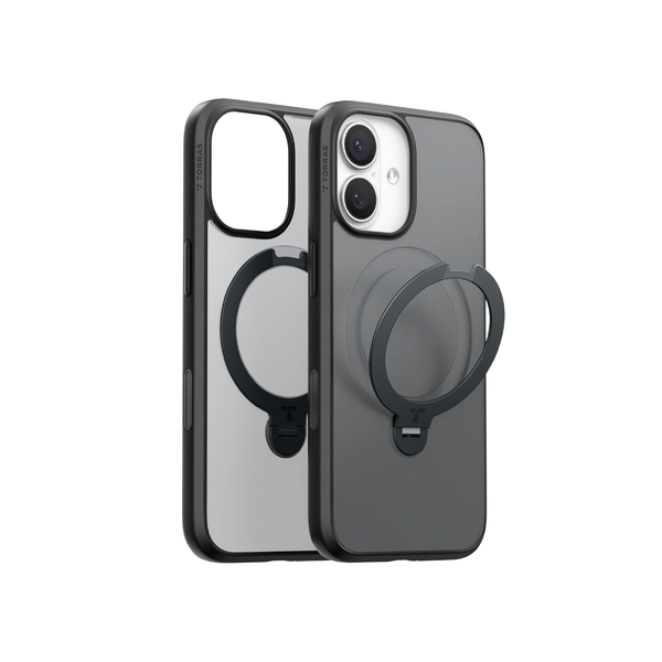 TORRAS Ostand Q3 Spin case for iPhone 17 in black with 360 degree magnetic stand